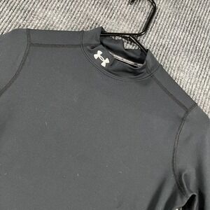 Under Armour Cold Gear Fitted Shirt Womens Medium Black Long Sleeve Mock Neck